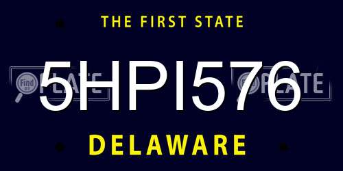 5HPI576 Delaware License Plate