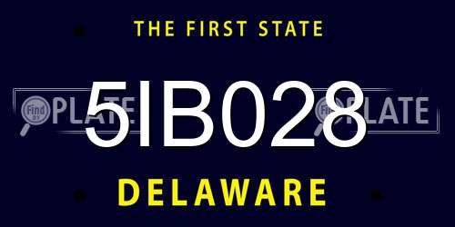 5IB028 Delaware License Plate