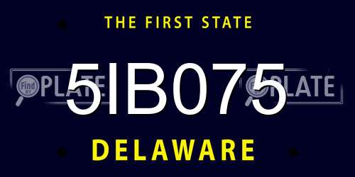 5IB075 Delaware License Plate