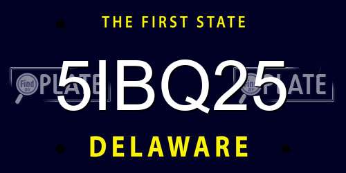 5IBQ25 Delaware License Plate