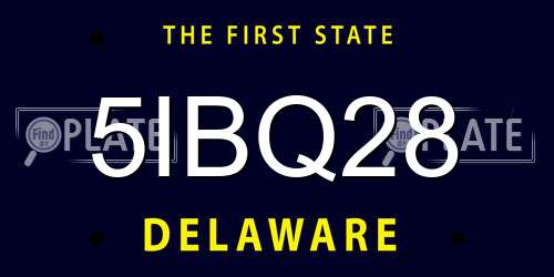 5IBQ28 Delaware License Plate