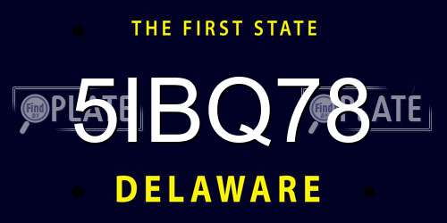 5IBQ78 Delaware License Plate