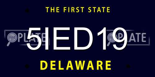 5IED19 Delaware License Plate