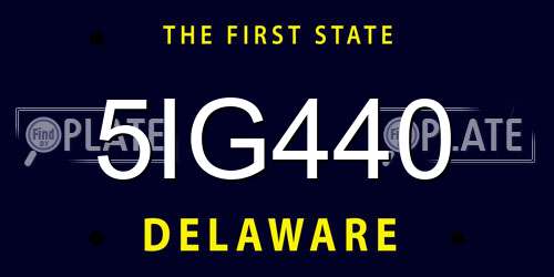 5IG440 Delaware License Plate