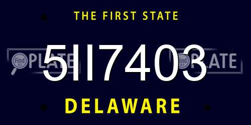 5II7403 Delaware License Plate
