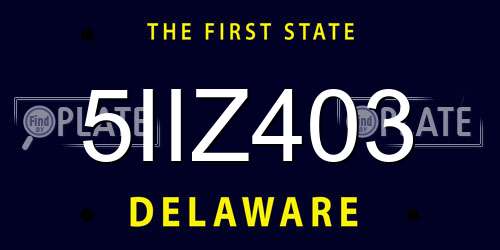 5IIZ403 Delaware License Plate