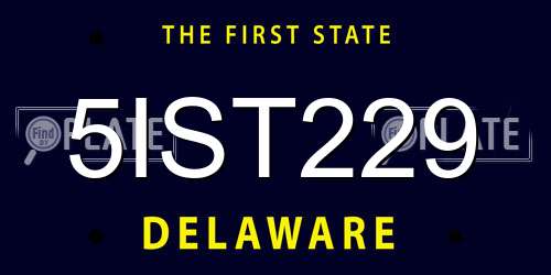 5IST229 Delaware License Plate