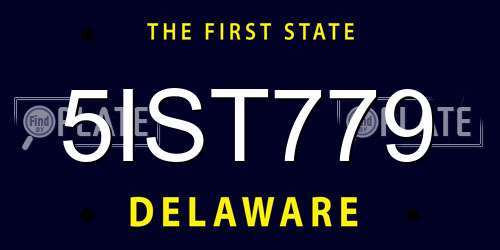 5IST779 Delaware License Plate