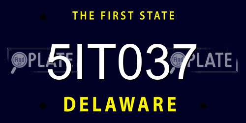 5IT037 Delaware License Plate