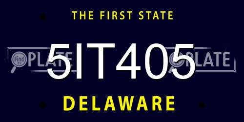5IT405 Delaware License Plate