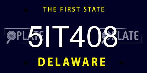5IT408 Delaware License Plate