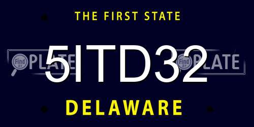 5ITD32 Delaware License Plate