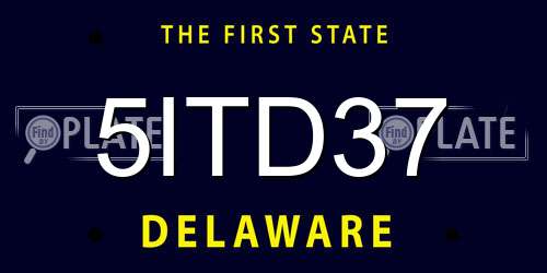 5ITD37 Delaware License Plate