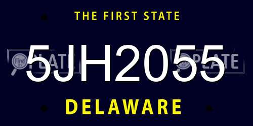 5JH2055 Delaware License Plate