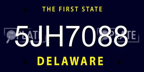 5JH7088 Delaware License Plate