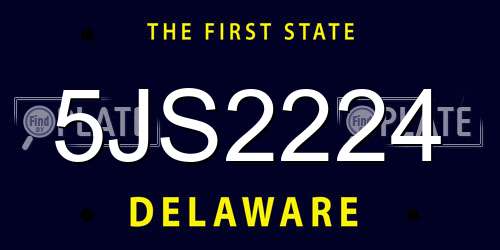 5JS2224 Delaware License Plate
