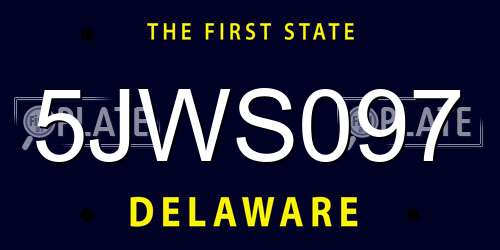 5JWS097 Delaware License Plate