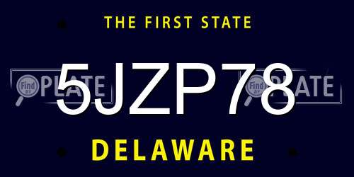 5JZP78 Delaware License Plate