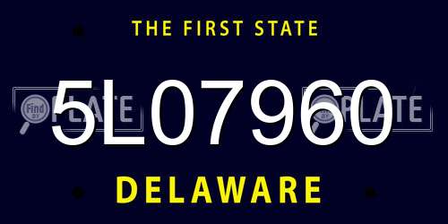 5L07960 Delaware License Plate