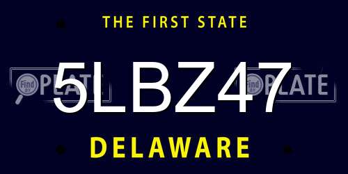 5LBZ47 Delaware License Plate
