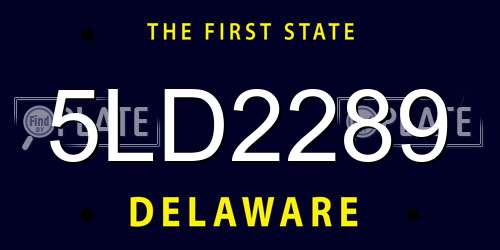 5LD2289 Delaware License Plate