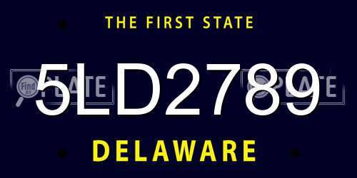 5LD2789 Delaware License Plate