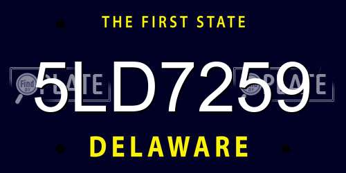 5LD7259 Delaware License Plate