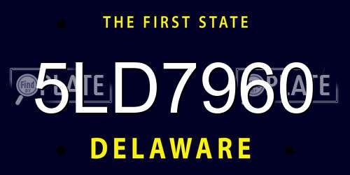5LD7960 Delaware License Plate