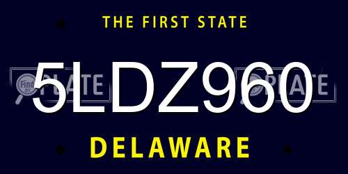 5LDZ960 Delaware License Plate