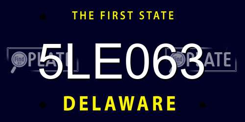 5LE063 Delaware License Plate