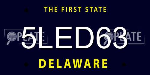 5LED63 Delaware License Plate