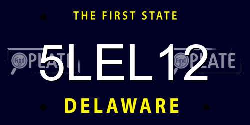 5LEL12 Delaware License Plate