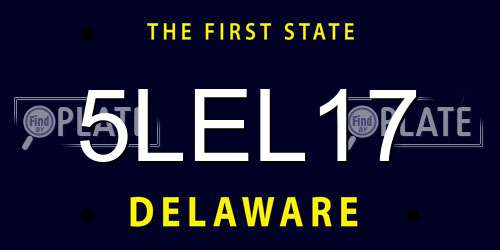 5LEL17 Delaware License Plate