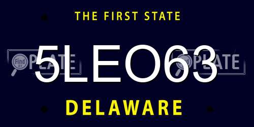 5LEO63 Delaware License Plate