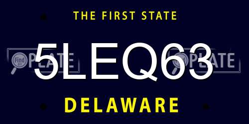 5LEQ63 Delaware License Plate