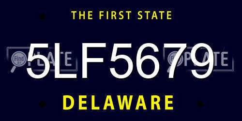5LF5679 Delaware License Plate