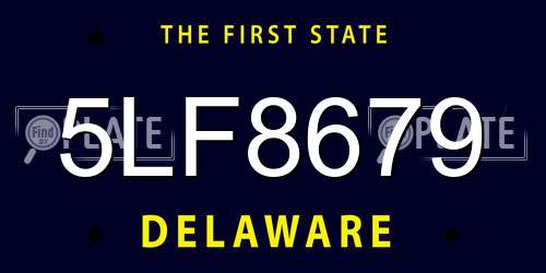 5LF8679 Delaware License Plate