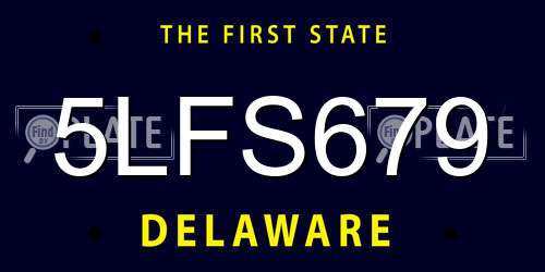 5LFS679 Delaware License Plate