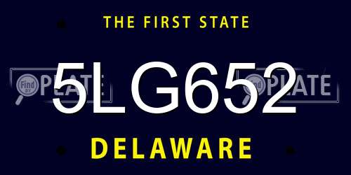 5LG652 Delaware License Plate