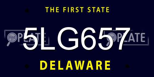 5LG657 Delaware License Plate