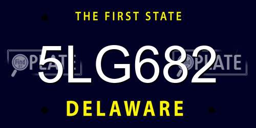 5LG682 Delaware License Plate