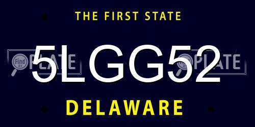 5LGG52 Delaware License Plate
