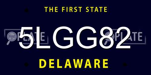 5LGG82 Delaware License Plate