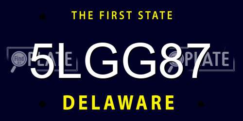 5LGG87 Delaware License Plate