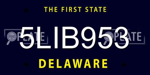 5LIB953 Delaware License Plate