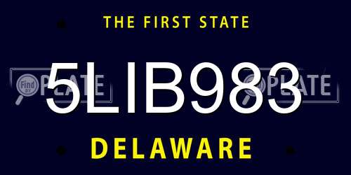 5LIB983 Delaware License Plate