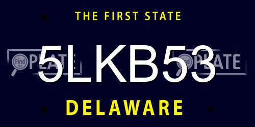 5LKB53 Delaware License Plate