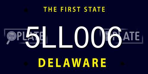5LL006 Delaware License Plate