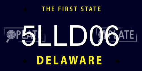 5LLD06 Delaware License Plate