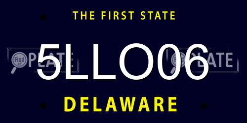 5LLO06 Delaware License Plate